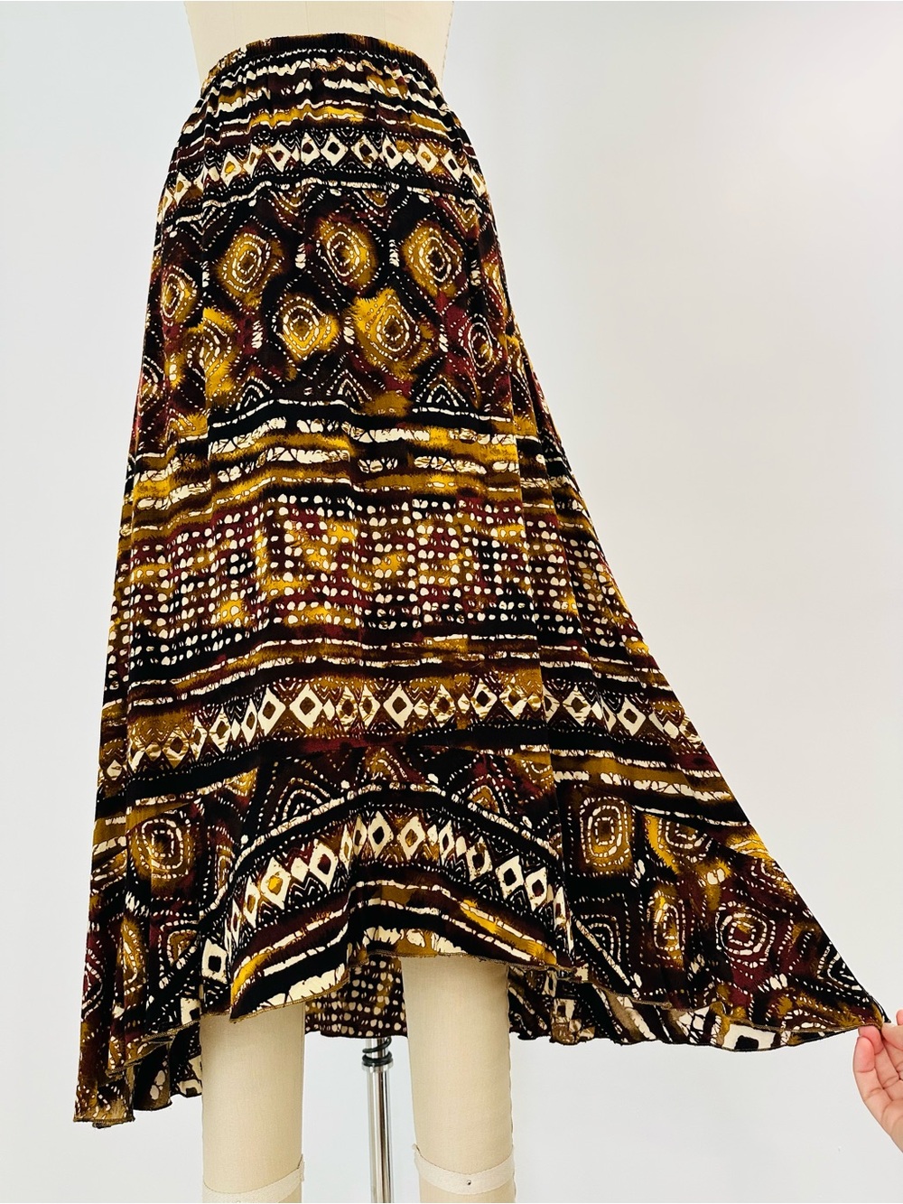 Vintage Boho High Low Skirt